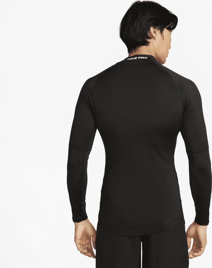 Nike Pro Dri-FIT fitnesstop met hoge hals en lange mouwen voor heren Zwart - Foto 3