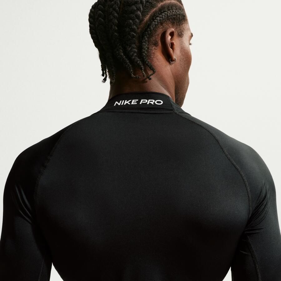 Nike Pro Dri-FIT fitnesstop met hoge hals en lange mouwen voor heren Zwart - Foto 6
