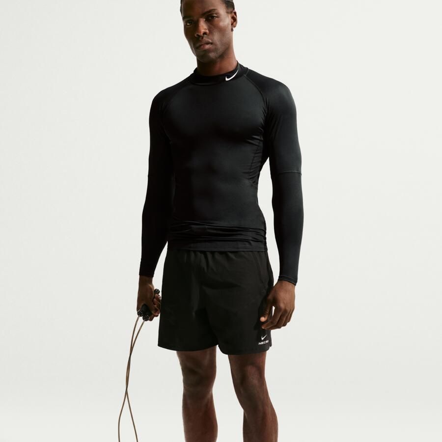 Nike Pro Dri-FIT fitnesstop met hoge hals en lange mouwen voor heren Zwart - Foto 7