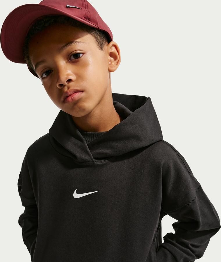 Nike Pro Dri-FIT fleecehoodie voor jongens Zwart - Foto 4