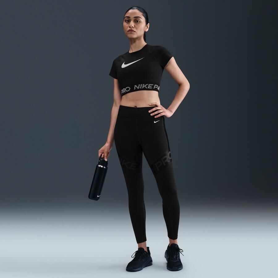 Nike Pro Dri-FIT korte damestop met korte mouwen en graphic Zwart - Foto 3