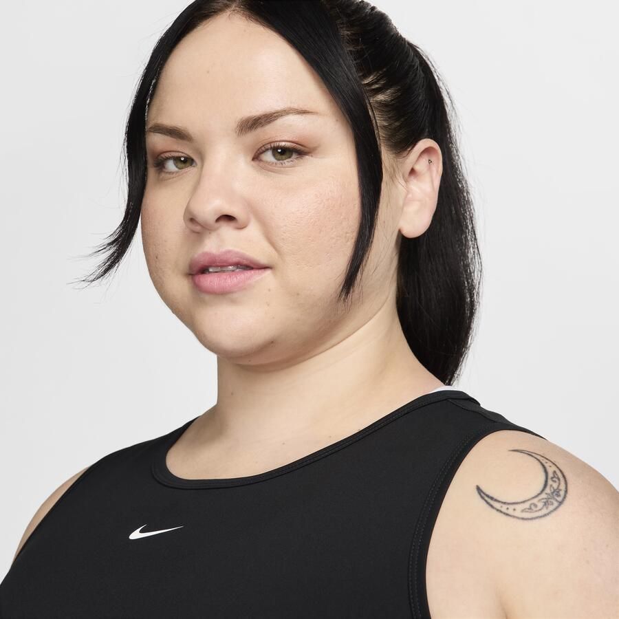 Nike Pro Dri-FIT korte tanktop voor dames (Plus Size) Zwart
