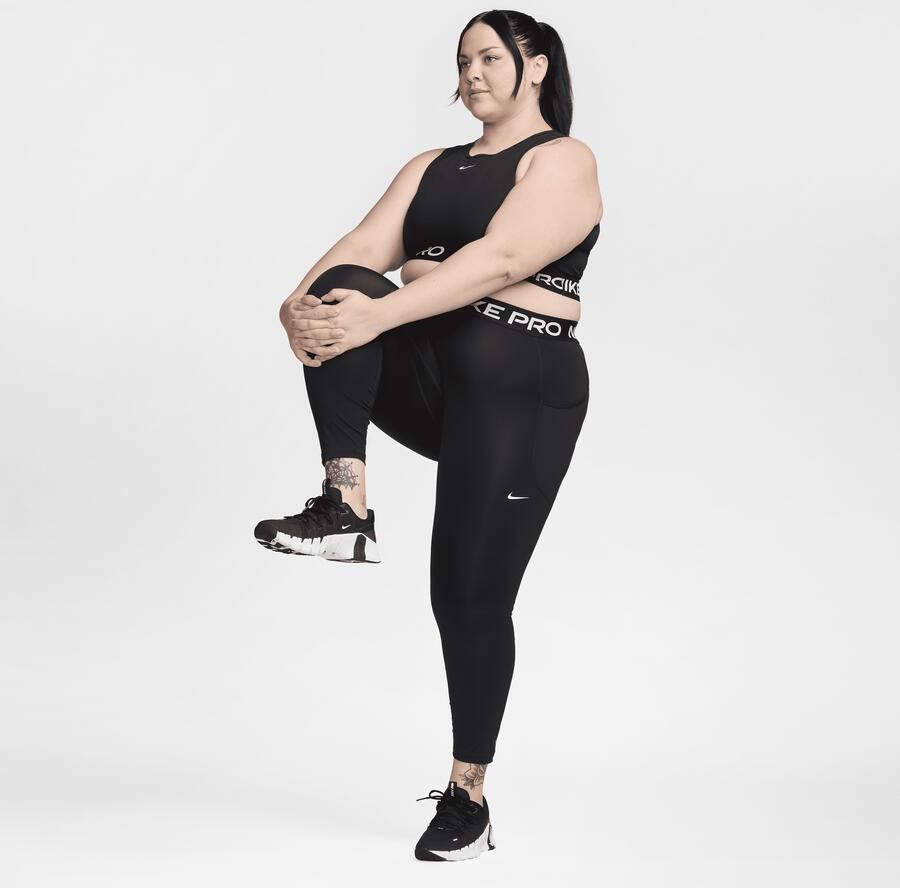 Nike Pro Dri-FIT korte tanktop voor dames (Plus Size) Zwart - Foto 3