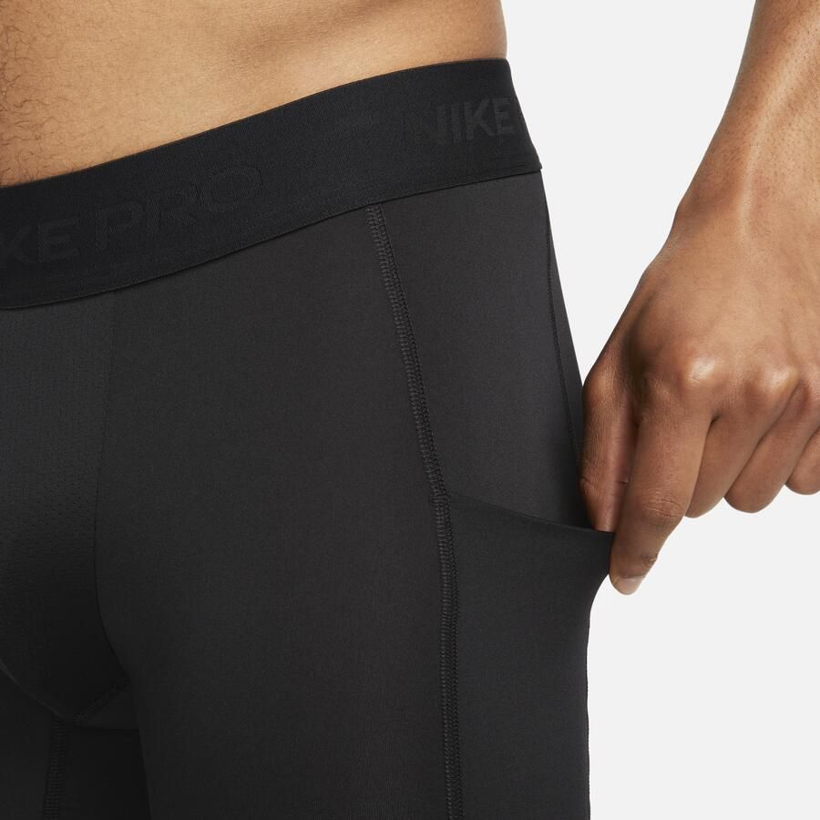 Nike Pro Dri-FIT lange fitnesshorts voor heren Zwart - Foto 2