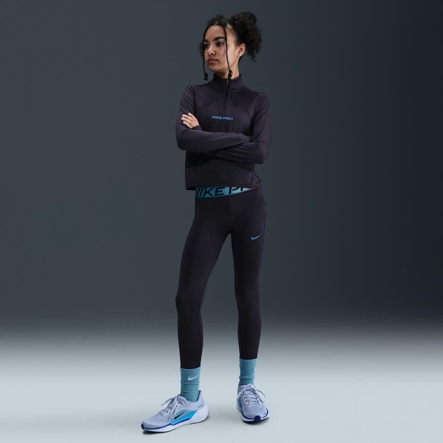 Nike Pro Dri-FIT legging met glanzende accenten voor meisjes Paars - Foto 4