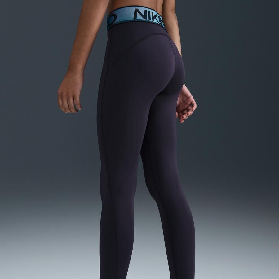 Nike Pro Dri-FIT legging met glanzende accenten voor meisjes Paars - Foto 2