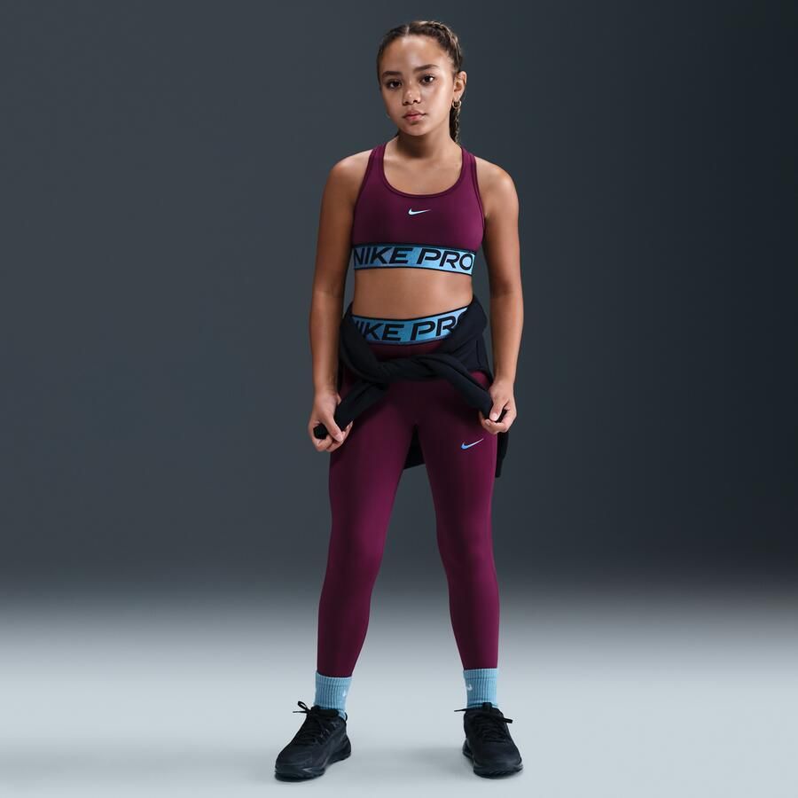 Nike Pro Dri-FIT legging met glanzende accenten voor meisjes Rood - Foto 4