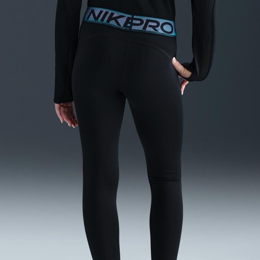 Nike Pro Dri-FIT legging met glanzende accenten voor meisjes Zwart - Foto 2