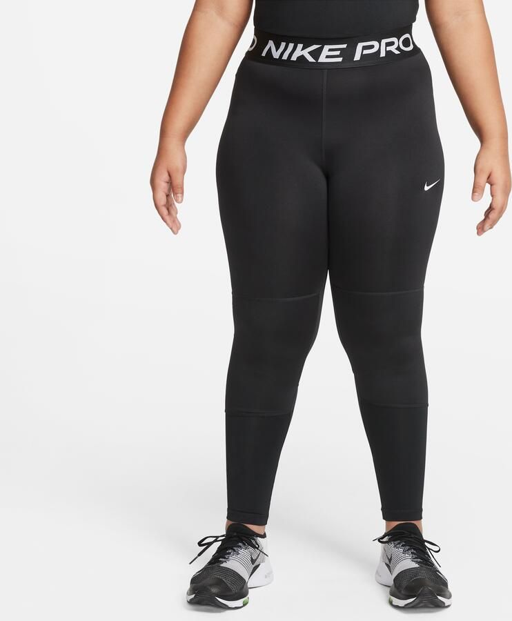 Nike Pro Dri-FIT legging voor meisjes (Ruimere maten) Zwart - Foto 4