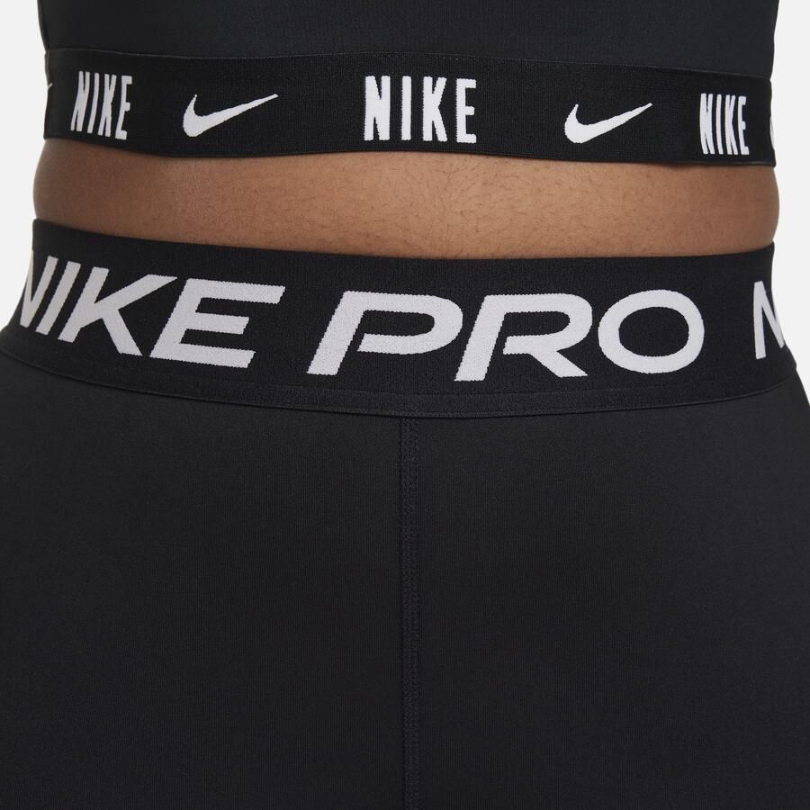 Nike Pro Dri-FIT meisjesshorts (13 cm ruimere maten) Zwart