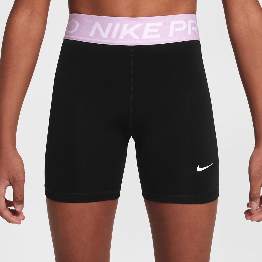 Nike Pro Dri-FIT meisjesshorts (13 cm) Zwart