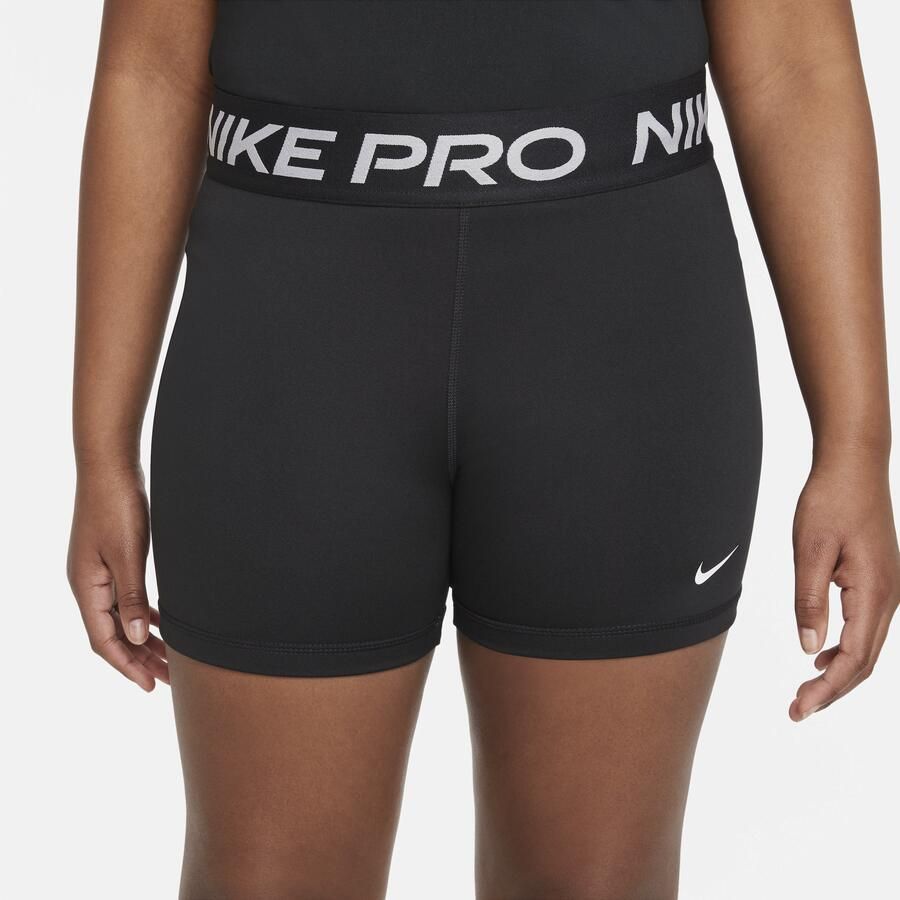 Nike Pro Dri-FIT meisjesshorts (ruimere maten) Zwart - Foto 4