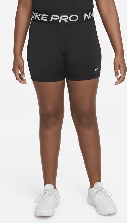 Nike Pro Dri-FIT meisjesshorts (ruimere maten) Zwart - Foto 3