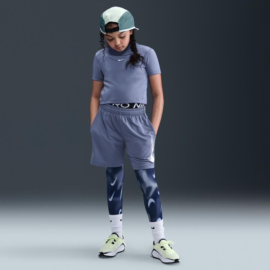 Nike Pro Dri-FIT meisjestop met korte mouwen Blauw - Foto 3