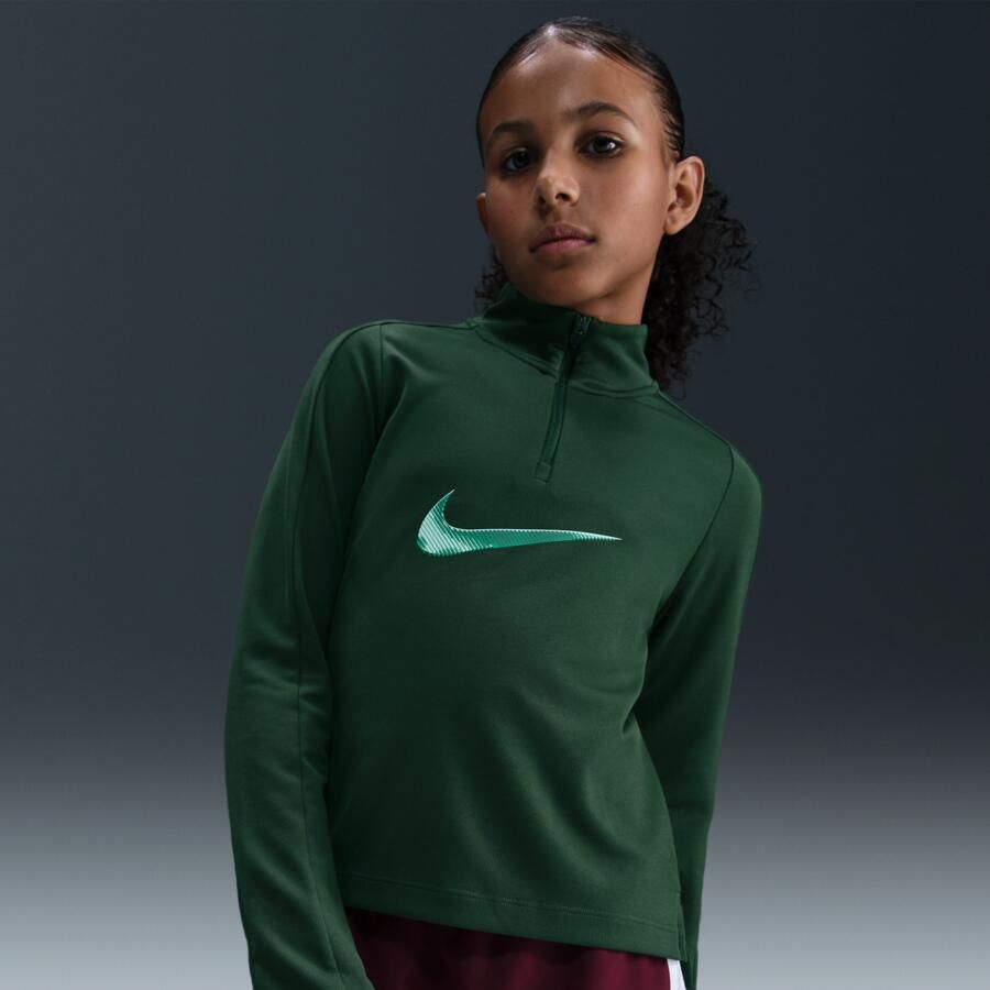 Nike Pro Dri-FIT meisjestop met korte rits Groen - Foto 4