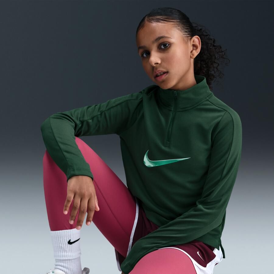 Nike Pro Dri-FIT meisjestop met korte rits Groen - Foto 2