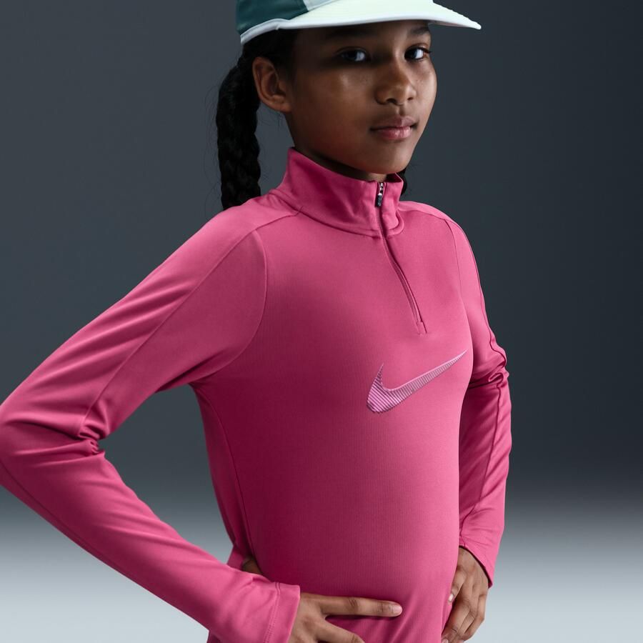 Nike Pro Dri-FIT meisjestop met korte rits Paars - Foto 4