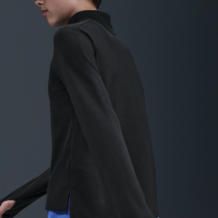 Nike Pro Dri-FIT meisjestop met korte rits Zwart