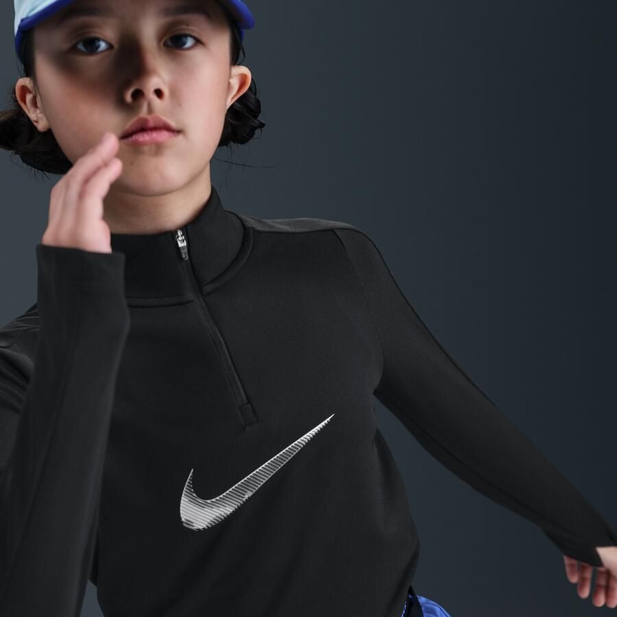Nike Pro Dri-FIT meisjestop met korte rits Zwart - Foto 2