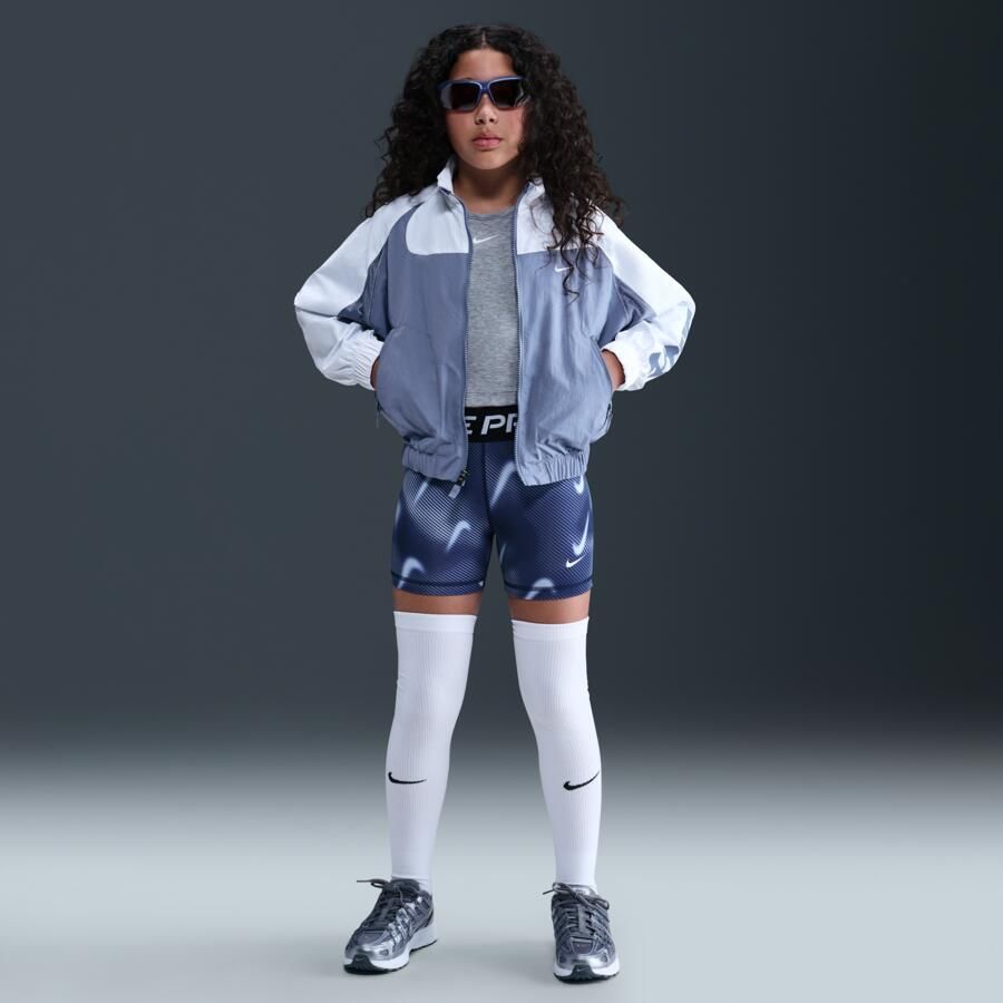 Nike Pro Dri-FIT shorts voor meisjes (8 cm) Blauw - Foto 4