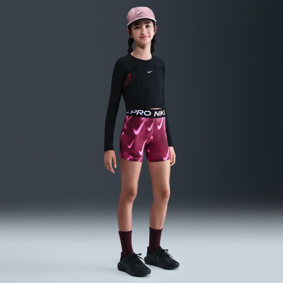 Nike Pro Dri-FIT shorts voor meisjes (8 cm) Paars - Foto 4