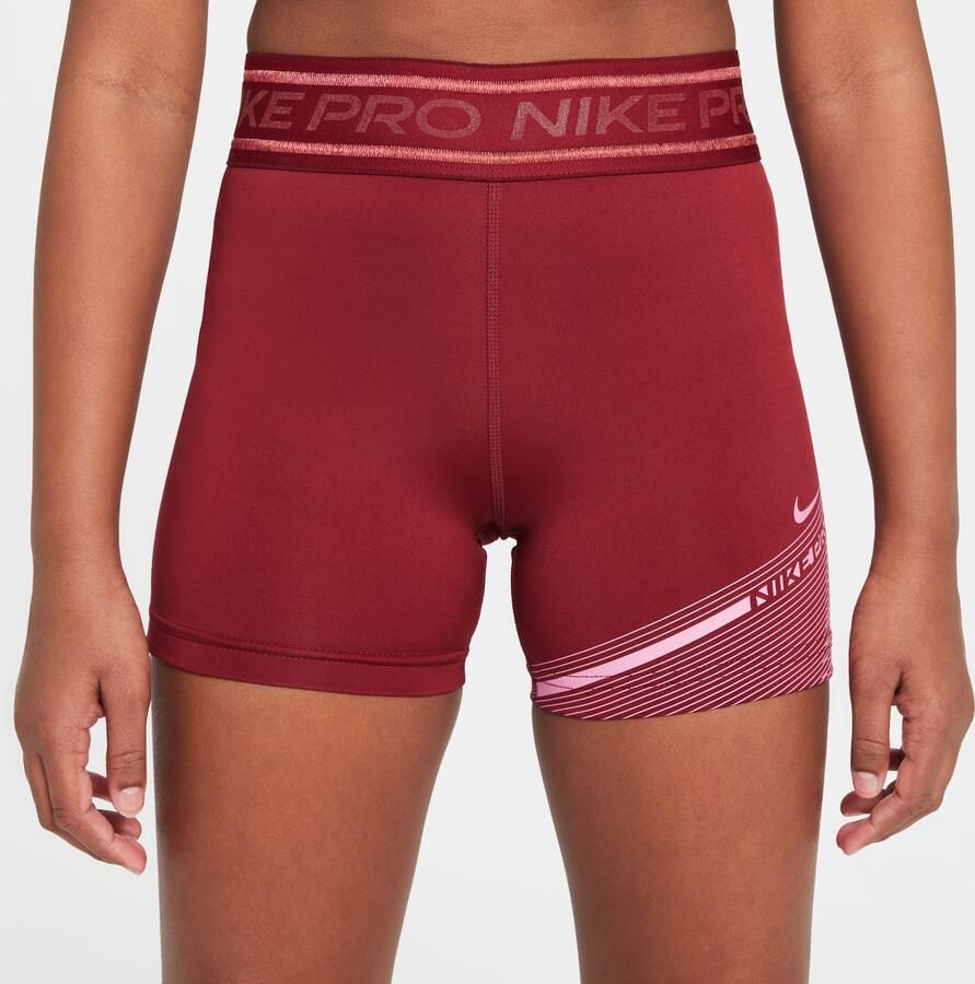 Nike Pro Dri-FIT shorts voor meisjes (8 cm) Rood - Foto 4