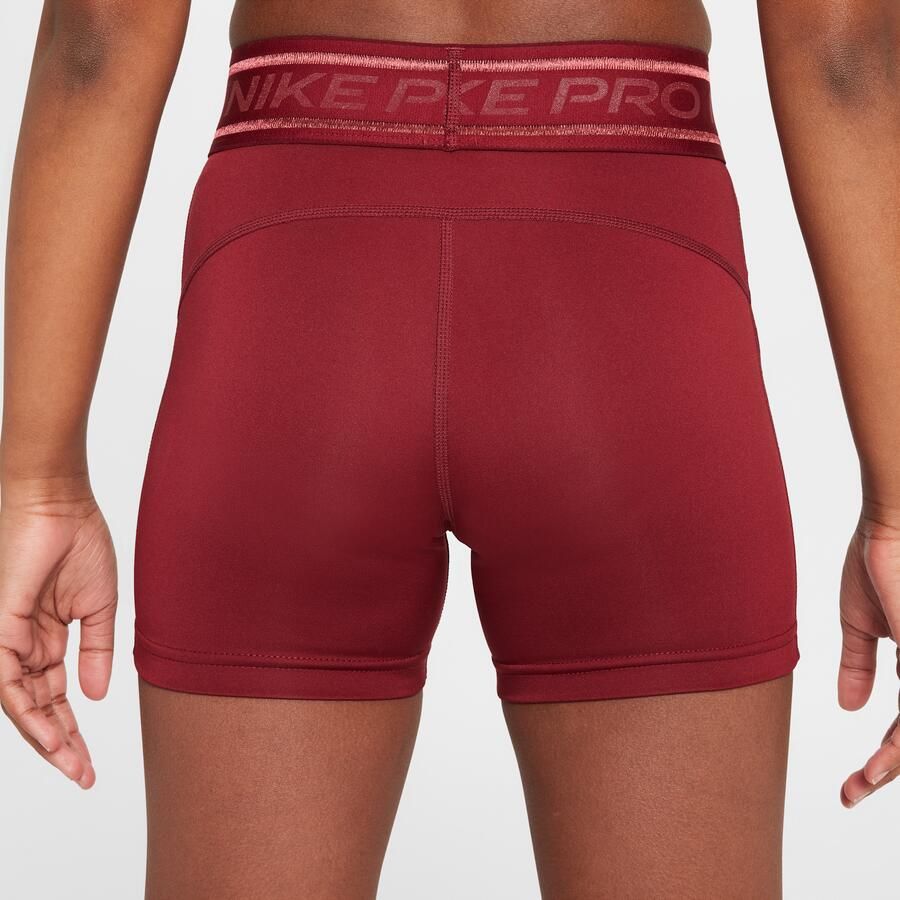 Nike Pro Dri-FIT shorts voor meisjes (8 cm) Rood