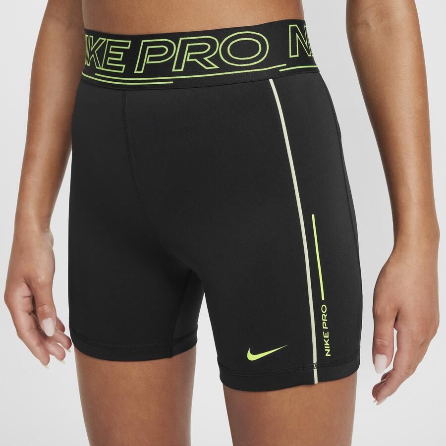 Nike Pro Dri-FIT shorts voor meisjes (8 cm) Zwart - Foto 4