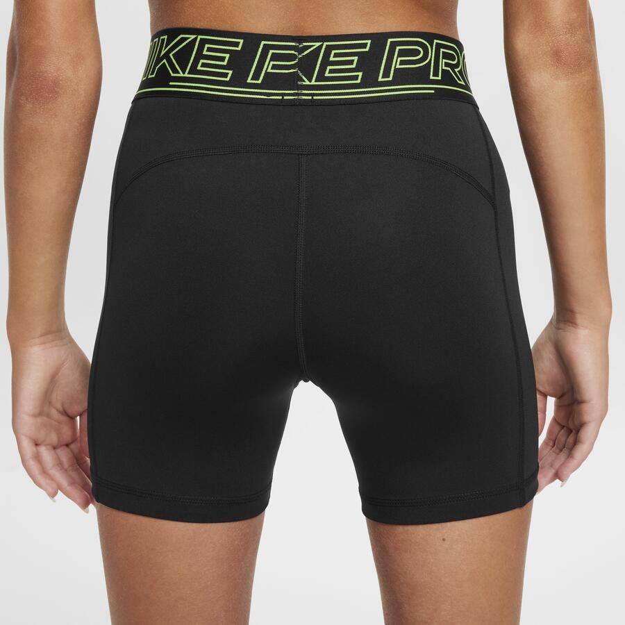 Nike Pro Dri-FIT shorts voor meisjes (8 cm) Zwart