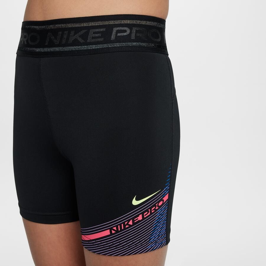 Nike Pro Dri-FIT shorts voor meisjes (8 cm) Zwart - Foto 2
