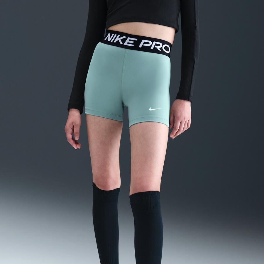 Nike Pro Dri-FIT shorts voor meisjes (8 cm) Groen
