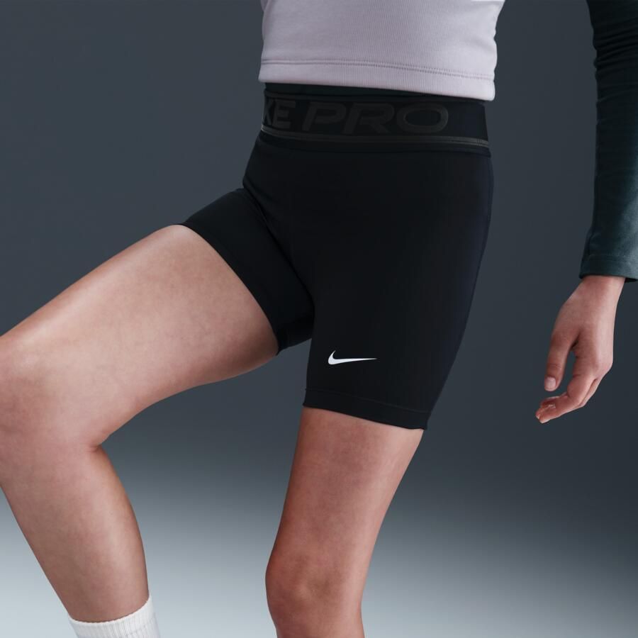 Nike Pro Dri-FIT shorts voor meisjes (8 cm) Zwart