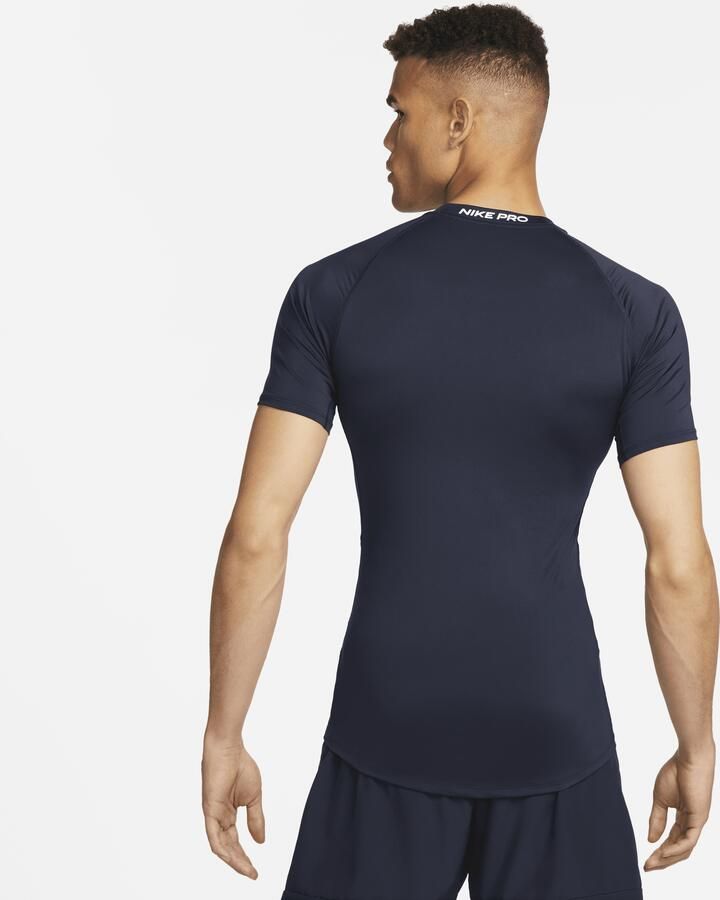 Nike Pro Dri-FIT strakke fitnesstop met korte mouwen voor heren Blauw - Foto 3