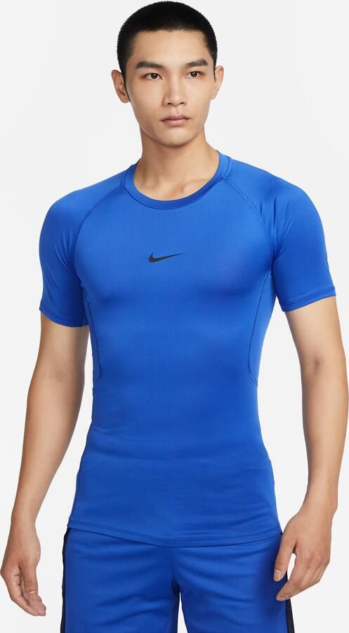 Nike Pro Dri-FIT strakke fitnesstop met korte mouwen voor heren Blauw - Foto 4