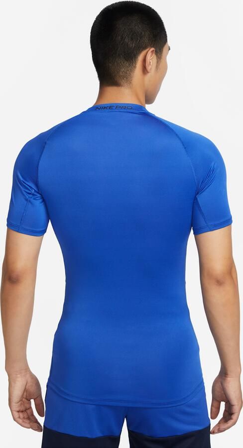 Nike Pro Dri-FIT strakke fitnesstop met korte mouwen voor heren Blauw - Foto 3