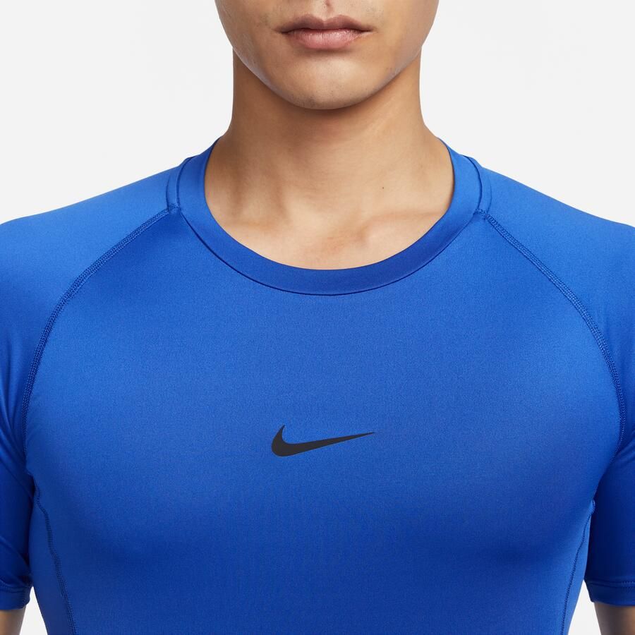 Nike Pro Dri-FIT strakke fitnesstop met korte mouwen voor heren Blauw