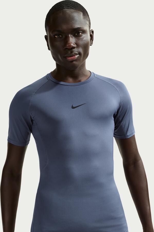 Nike Pro Dri-FIT strakke fitnesstop met korte mouwen voor heren Blauw - Foto 4