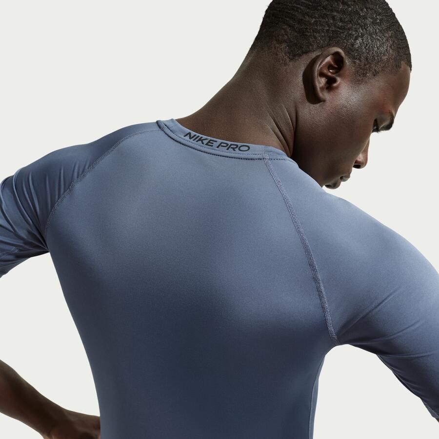 Nike Pro Dri-FIT strakke fitnesstop met korte mouwen voor heren Blauw