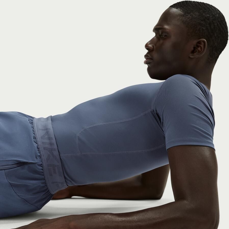 Nike Pro Dri-FIT strakke fitnesstop met korte mouwen voor heren Blauw - Foto 3