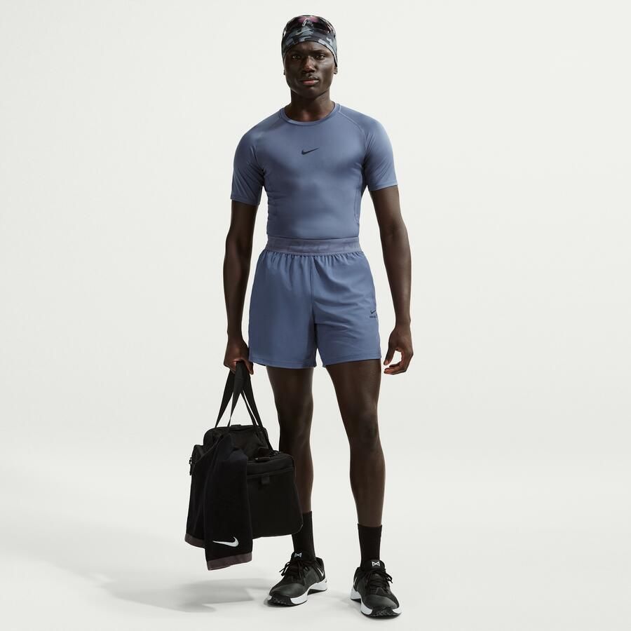 Nike Pro Dri-FIT strakke fitnesstop met korte mouwen voor heren Blauw - Foto 2