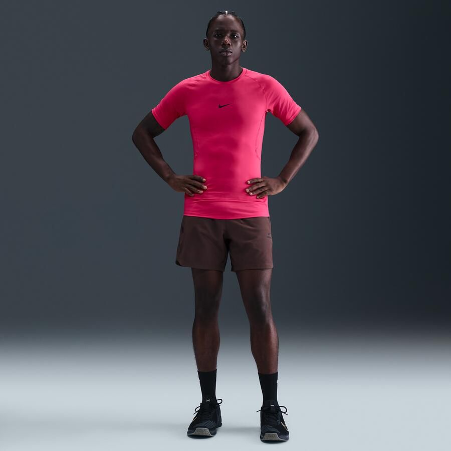 Nike Pro Dri-FIT strakke fitnesstop met korte mouwen voor heren Roze - Foto 3