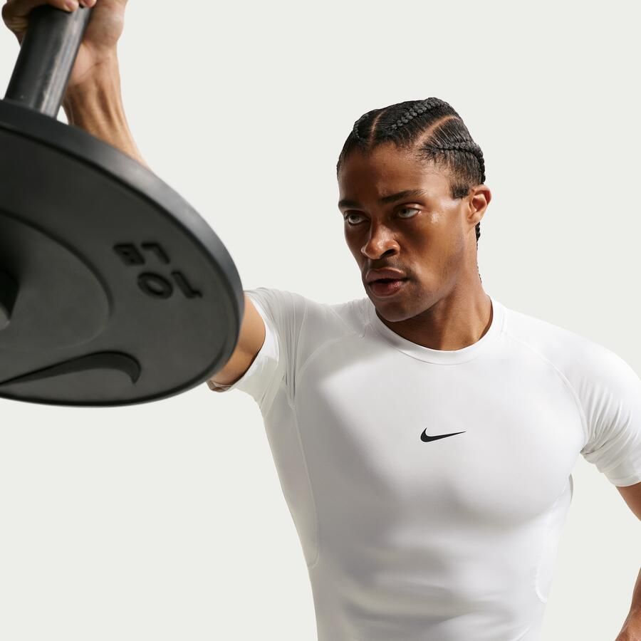 Nike Pro Dri-FIT strakke fitnesstop met korte mouwen voor heren Wit - Foto 3