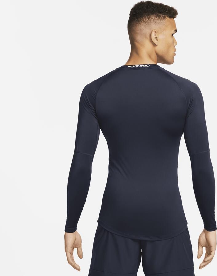Nike Pro Dri-FIT strakke fitnesstop met lange mouwen voor heren Blauw - Foto 3