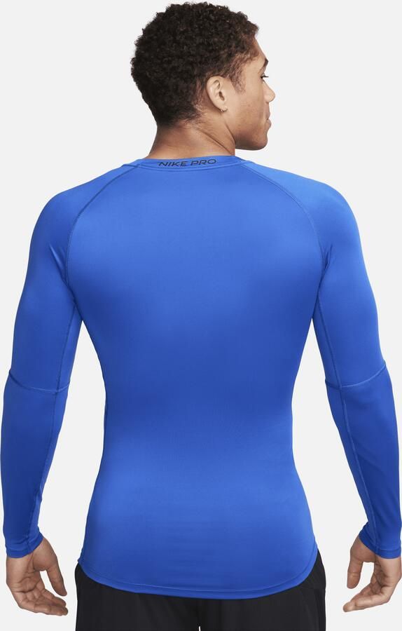 Nike Pro Dri-FIT strakke fitnesstop met lange mouwen voor heren Blauw - Foto 4