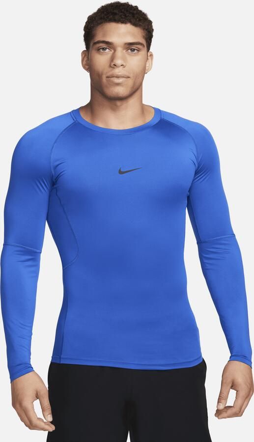 Nike Pro Dri-FIT strakke fitnesstop met lange mouwen voor heren Blauw - Foto 3