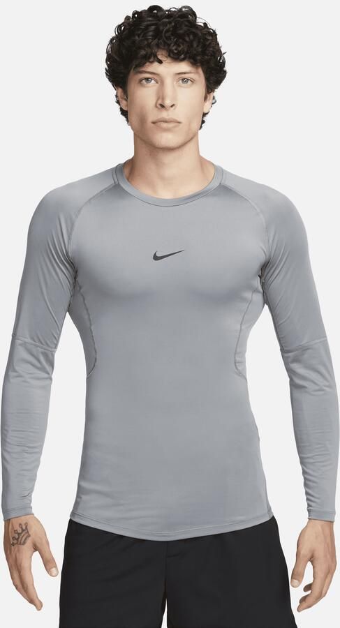 Nike Pro Dri-FIT strakke fitnesstop met lange mouwen voor heren Grijs - Foto 4