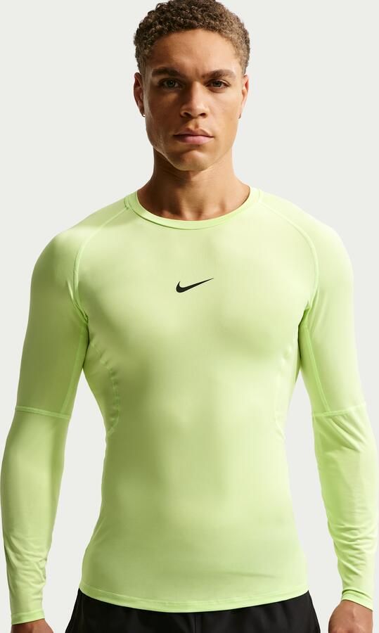Nike Pro Dri-FIT strakke fitnesstop met lange mouwen voor heren Groen - Foto 4