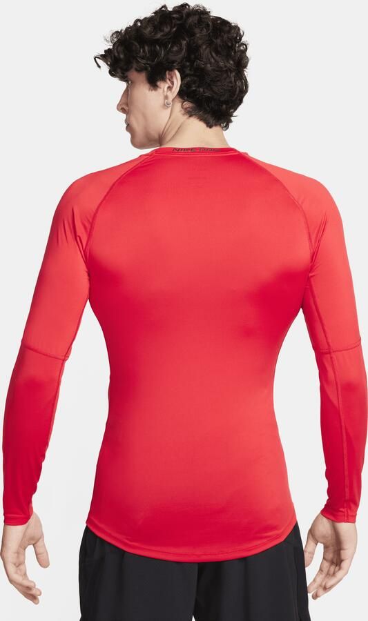 Nike Pro Dri-FIT strakke fitnesstop met lange mouwen voor heren Rood - Foto 4