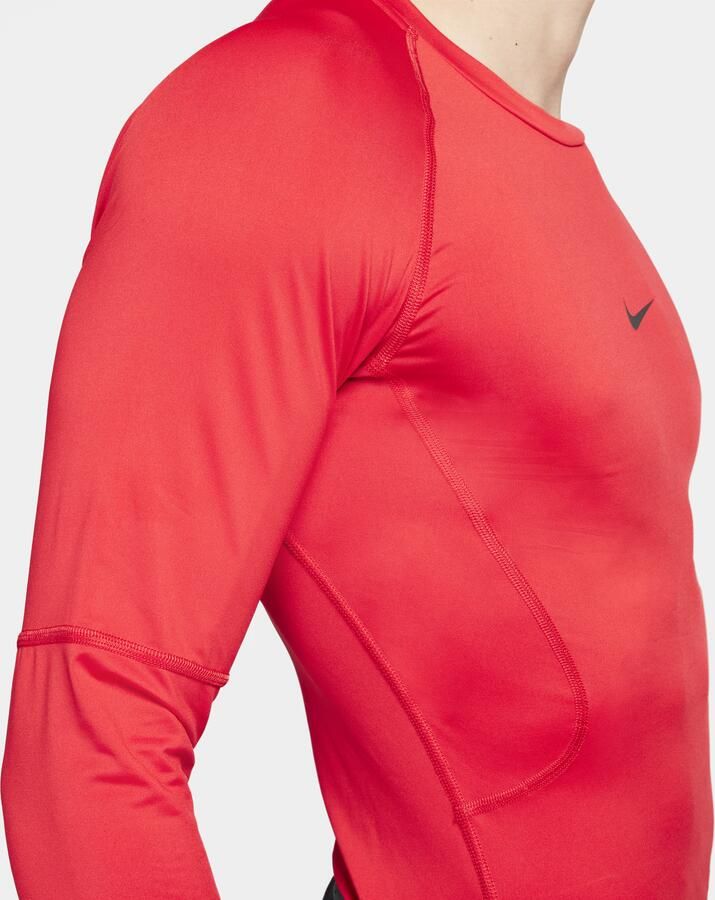 Nike Pro Dri-FIT strakke fitnesstop met lange mouwen voor heren Rood - Foto 2