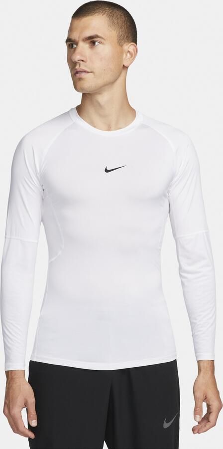 Nike Pro Dri-FIT strakke fitnesstop met lange mouwen voor heren Wit - Foto 4